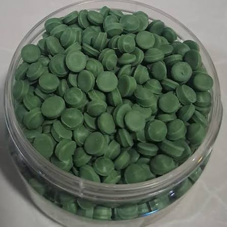 EVA compound pellets in green shade